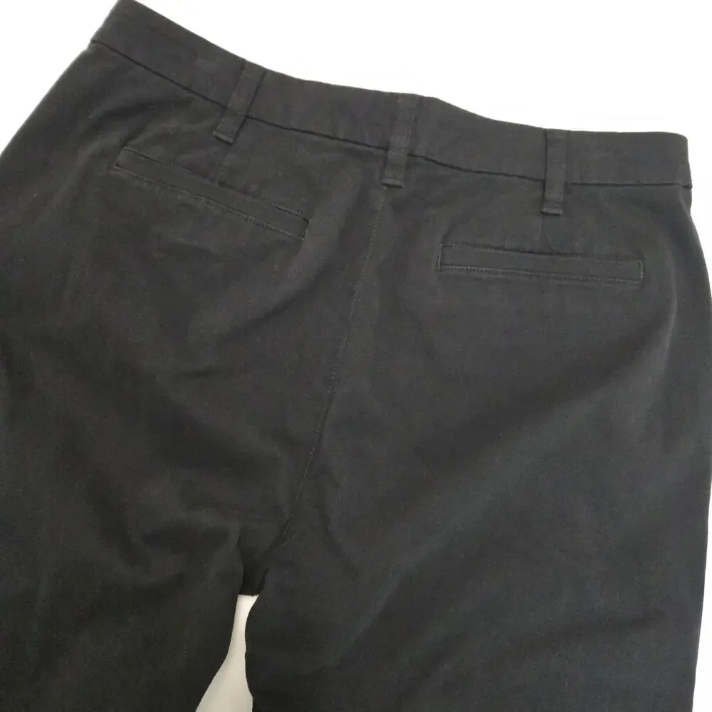J.Crew Factory High-Rise Girlfriend Chino Size 10 Black Stretch Cotton Pants